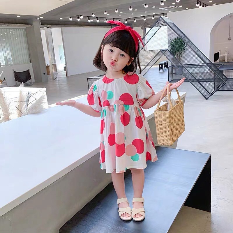 SỈ VÁY CHẤM BI 2 MÀU CHO BÉ Q650