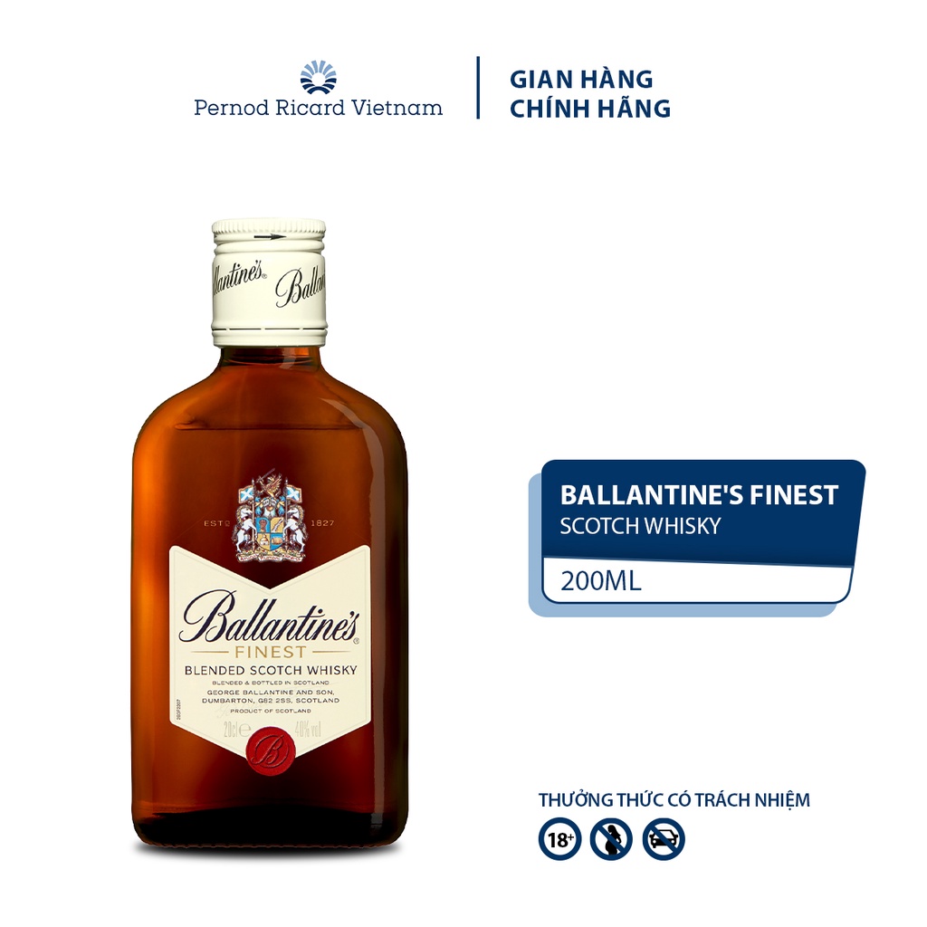 Rượu Ballantines Finest Nồng Độ Alc 40% 200ml Whisky Không Kèm Hộp