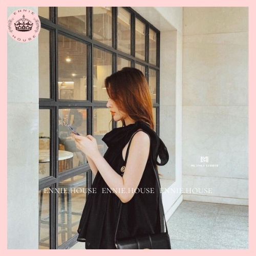 Áo Sát Nách Tơ Cổ Nơ Chất Liệu Tơ Nhiều Màu Siêu Xinh Thích Hợp Đi Chơi Đi Dạ Tiệc Ennie Có Ảnh Cận Chất CD052