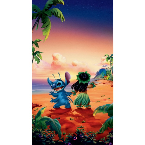 Bộ tranh đính đá 5d họa tiết hoạt hình Stitch Li Luo độc đáo diy dùng trang trí nhà cửa