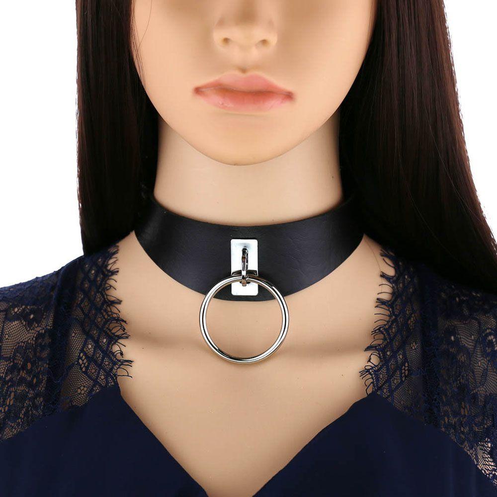 NIUYOU Punk Gothic Choker Necklaces Adjustable PU Leather Soft Collar Chain Rock Jewelry