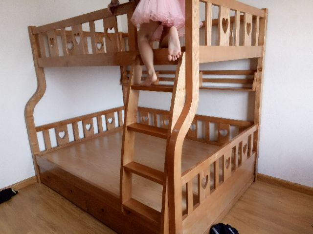 Giường tầng cho bé gỗ sồi
