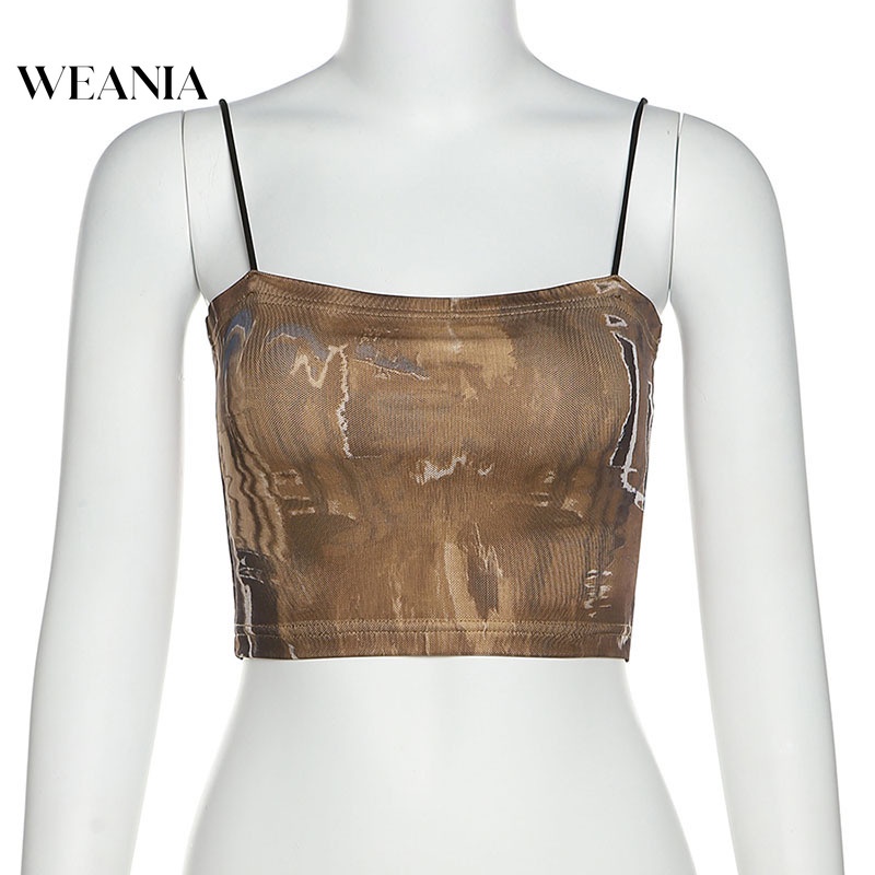 Áo Hai Dây Hở Lưng In Họa Tiết Thời Trang Cho Nữ