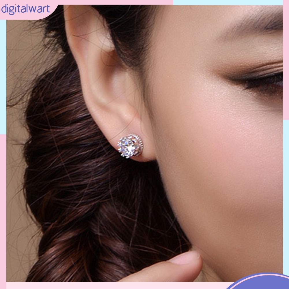 Đôi khuyên tai mạ bạc đính đá phong cách sang trọng cho nữ