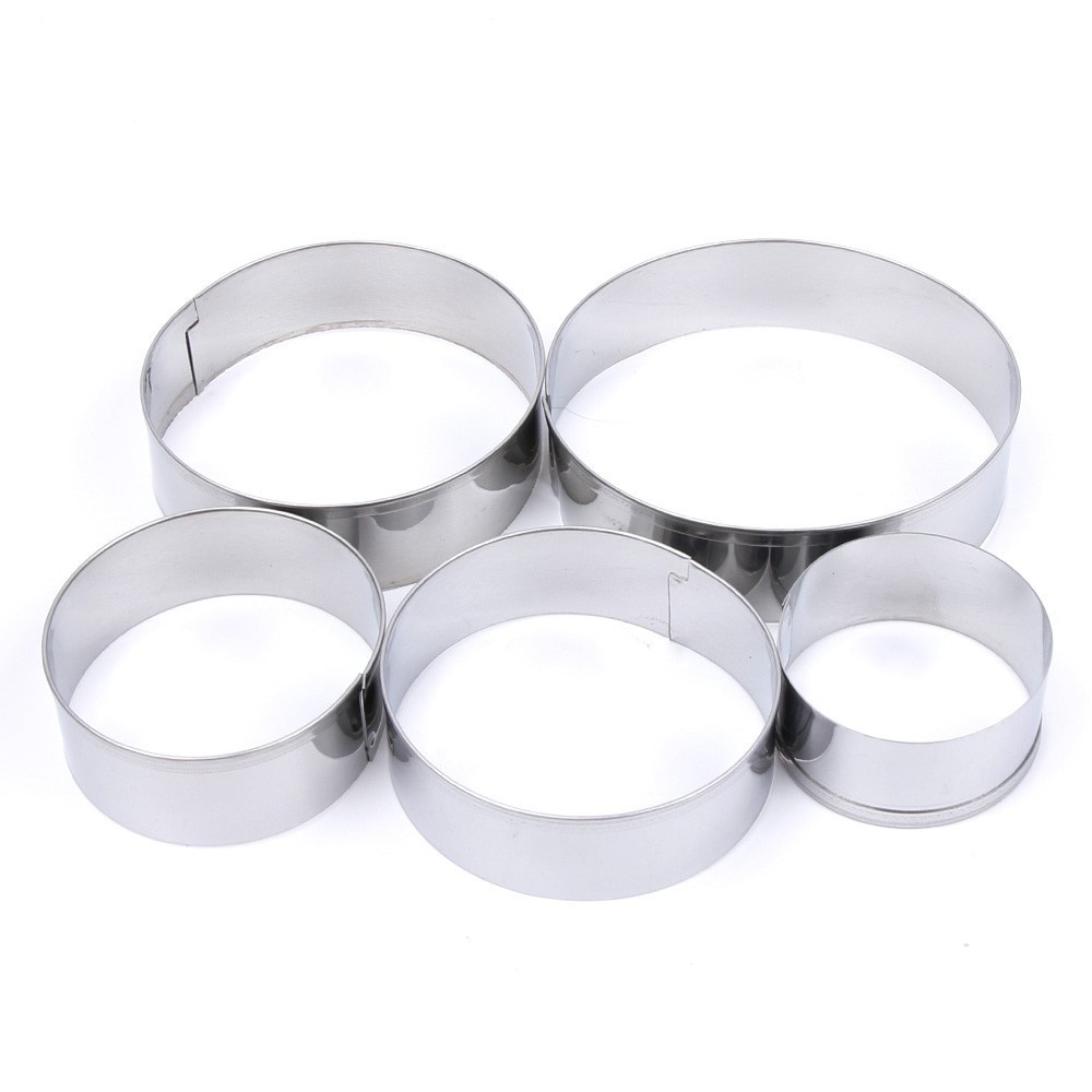 Khuôn inox cắt bánh hình tròn nhiều kích cỡ ( Bộ 5 khuôn ), dễ dùng- VUA BAO BÌ