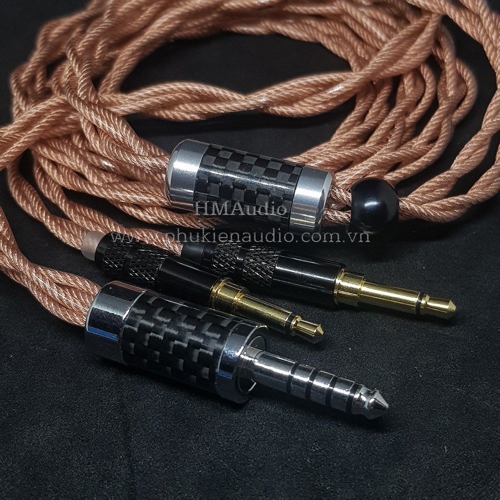 Dây tai nghe đồng OFC 1.8mm tết 4 - Hifiman Dual 3.5mm