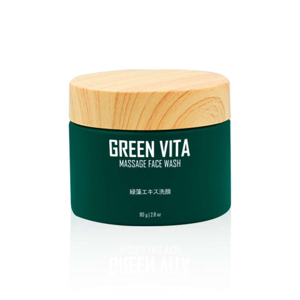 Bột Rửa Mặt Vi Tảo Kis22 Green Vita 80gram Chính Hãng Maxicorp