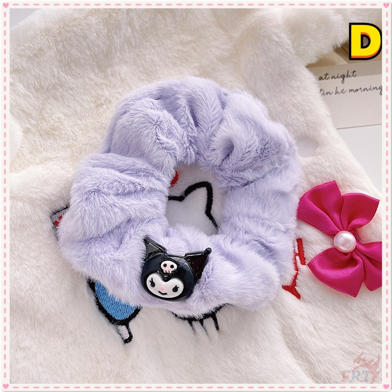 ☀ Dây Buộc Tóc Hình Cinnamoroll / Melody / Kuromi / Pom Pom Purin Hoạt Hình Nhồi Bông Xinh Xắn ☀ 1 Dây Cột Tóc Co Giãn Thời Trang Ngọt Ngào