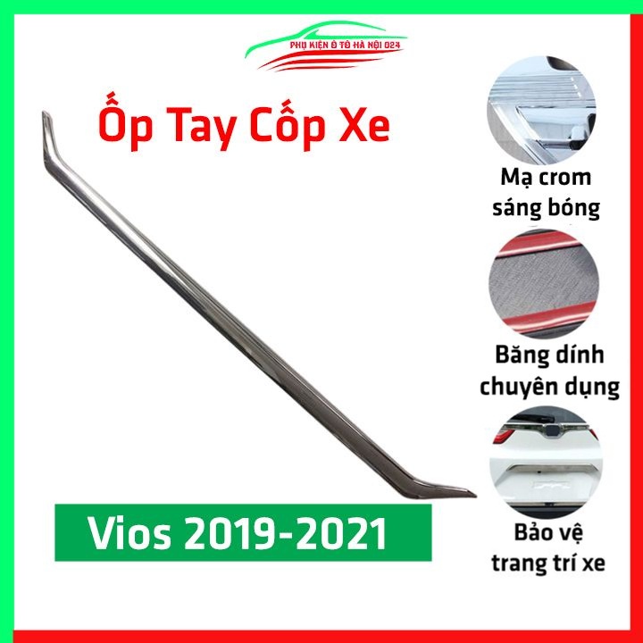 Ốp tay mở cốp mạ Crom Vios 2019-2021 trang trí xe chống va đập hiệu quả