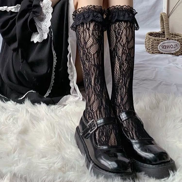 Vớ Ren Cổ Cao Siêu Mỏng Phong Cách Lolita Nhật Bản Dễ Thương Cho Nữ