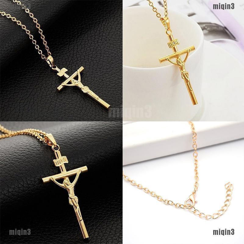 {MQ3}Dây chuyền Unisex mạ bạc hình thánh giá chúa Jesus