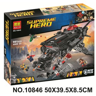 Đồ chơi lắp ráp Mô Hình Lego Phi Thuyền Của Các Siêu Anh Hùng Và Siêu Xe BatMan Bela 10846