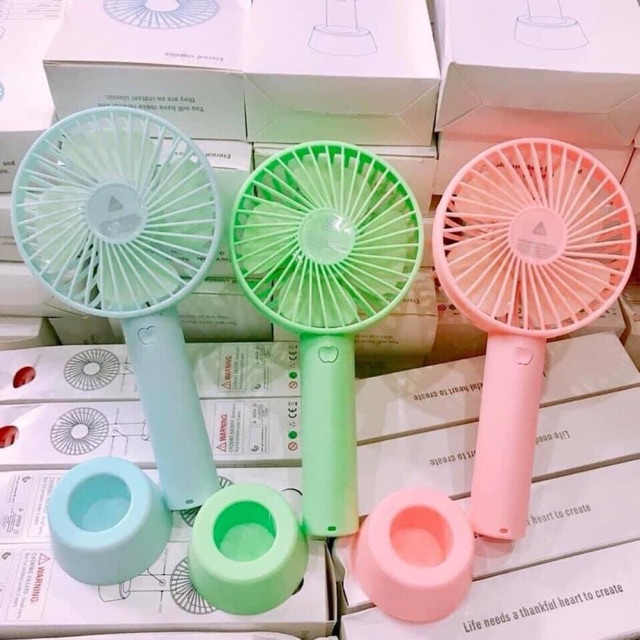 Quạt mini cầm tay Hình thú dễ thương pin sạc - Có thể gập gọn