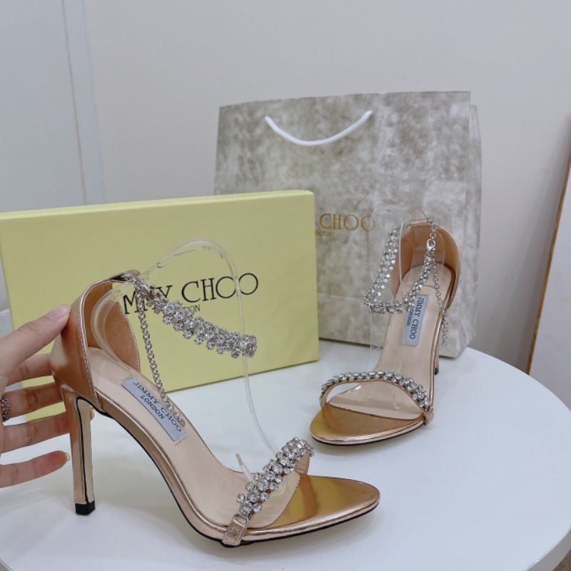 JH Sandal Quai Đá 9p Jimmy Gót Nhọn Mềm Êm Fullbox Bill Túi Cao Cấp