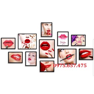 Tranh phun xăm thẩm mỹ Bộ 11 hình ảnh sắc nét chất liệu FOMEX tấm cứng siêu nhẹ độ dày 5 li SIZE M