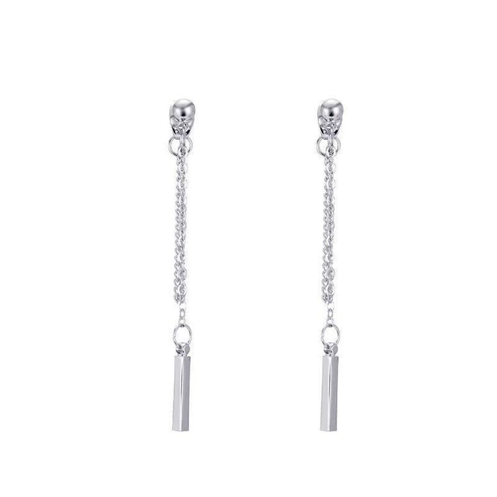 Bông tai dạng kẹp không xỏ lỗ phối dây xích cá tính phong cách đường phố cho nữ