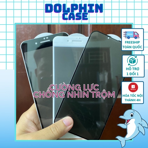 Kính cường lực chống nhìn trộm iphone full màn, đủ size 6/7/8/X/11/12/13/Plus/Max/Pro/Promax - Dolphin Case