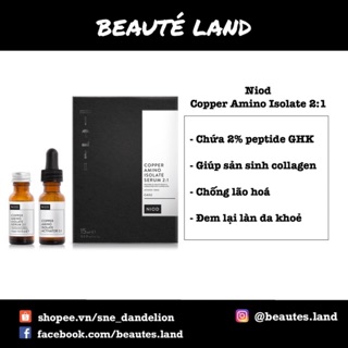 [2 size ]Serum chống lão hoá Niod CAIS2 Copper Amino Isolate 2:1