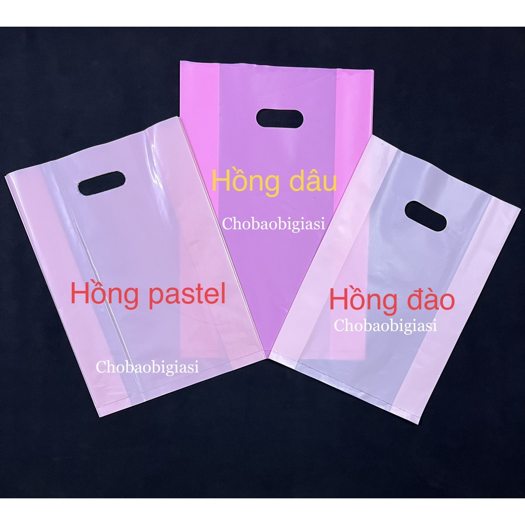 {Giá sỉ 10kg/size} Túi PE xoài bóng dẻo dai màu Hồng dâu/pastel/đào/sen - đủ size, hàng chất lượng loại 1 (SP y hình)