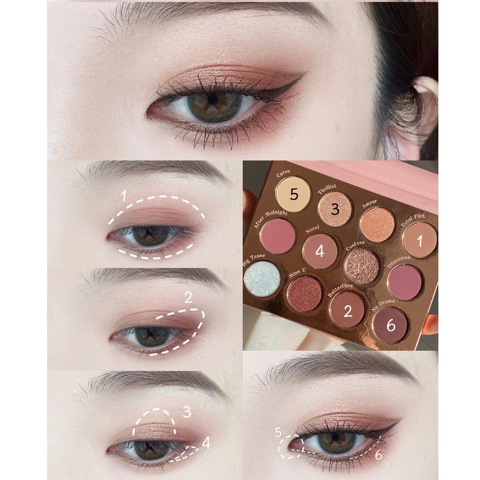 Bảng phấn mắt nhũ lì 12 ô Roto Beauty Hoa Văn Sena Beauty | BigBuy360 - bigbuy360.vn