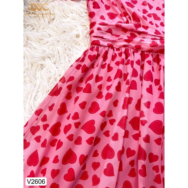 V2606 váy voan tim đỏ