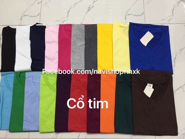 Áo thun nam body cổ tim vải cotton mịn mát có hình thật