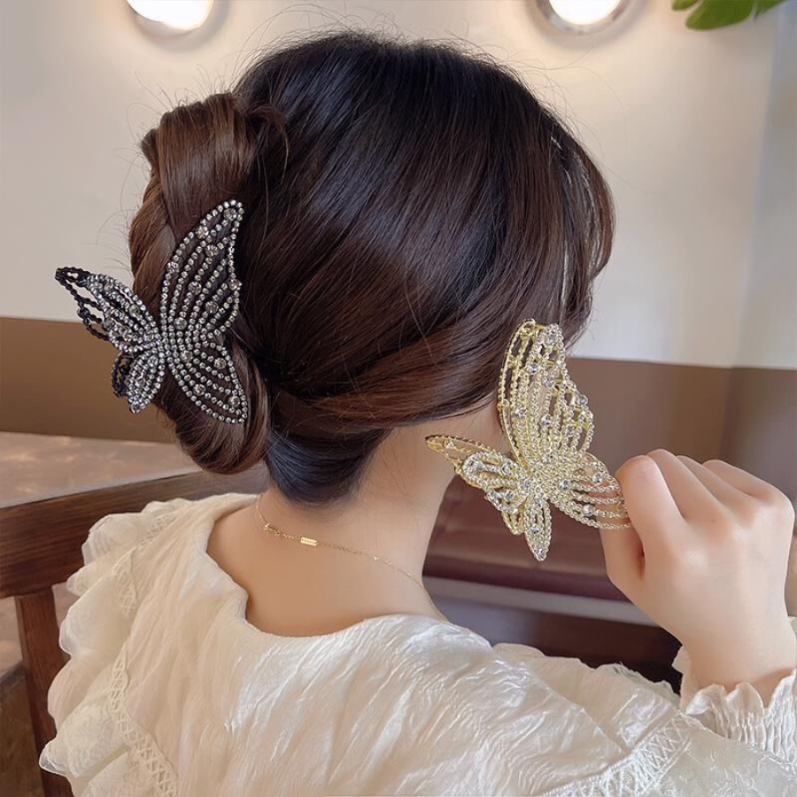 Kẹp Tóc Hình Bướm Đính Ngọc Trai Giả Bằng Hợp Kim Phong Cách Hàn Quốc Cho Nữ