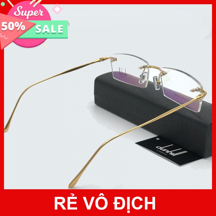 Sản Phẩm Gọng kính cận titanium mạ vàng duhil TT18-SINO