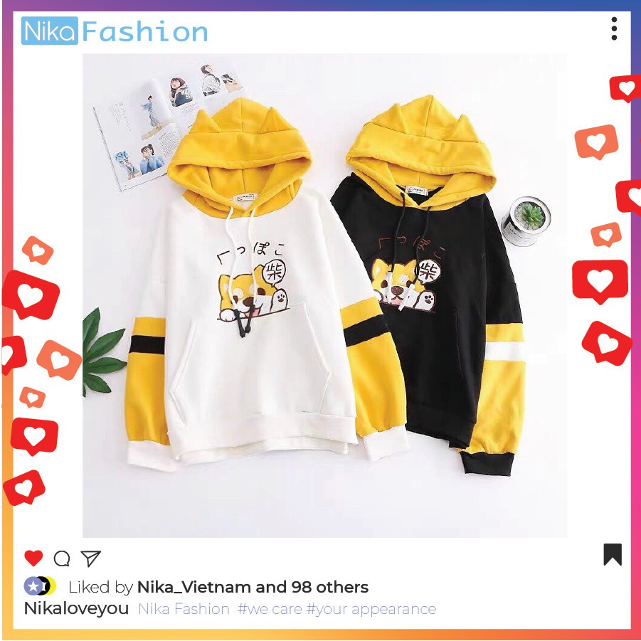 Áo Nikafashion Hoodie Nón Unisex Nam Nữ Chất Vải Nỉ Freesize 1 kích cỡ Form Dáng Rộng Dưới 65kg Mặc Đẹp SHIBA | BigBuy360 - bigbuy360.vn