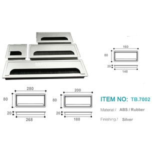 Nắp luồn dây điện vuông bằng nhựa ABS TB7002