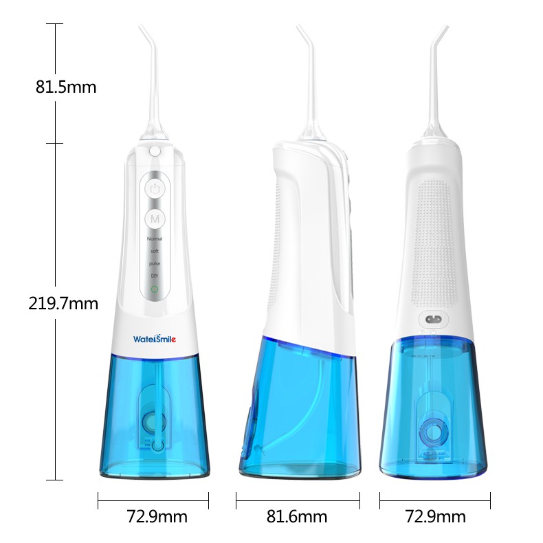 Máy Tăm Nước Cầm Tay WaterSmile WS-136 - Thương hiệu Mỹ - Bình nước lớn - 4 chế độ tiện lợi - 6 đầu tăm đi kèm