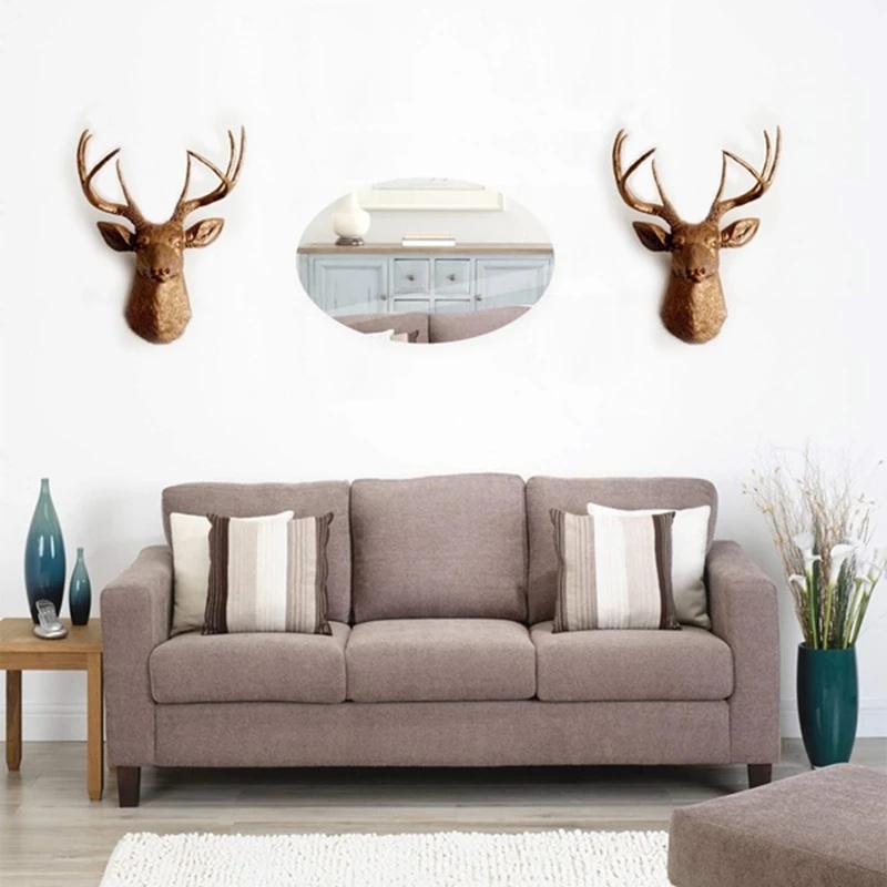 Gương Acrylic 3D Tự Dính Hình Oval Dán Tường Trang Trí Nhà Tắm DIY