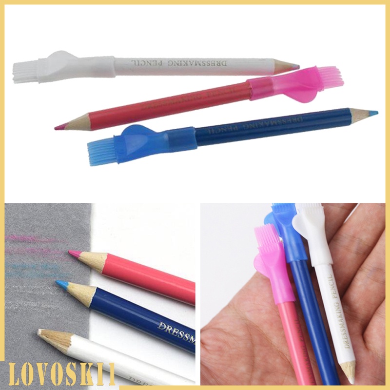 [LOVOSKI1]3Pc Fabric Markers Pen Tailor Chalk Pencil Dressmaking Quilter Vanishing Sewing