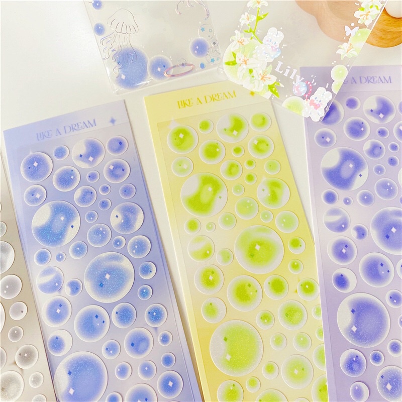 Sticker bong bóng dream_hình dán trang trí top,card