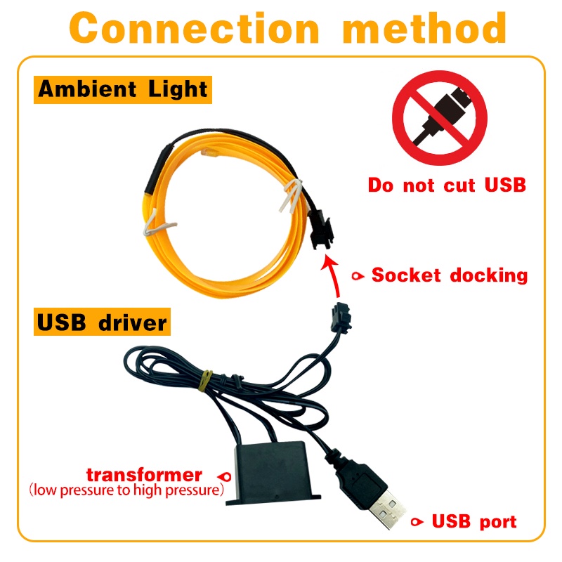 Leites Dây Đèn led 2 / 3 / 4 / 5 Trong 1 Ánh Sáng Lạnh Trang Trí Nội Thất Xe Hơi diy