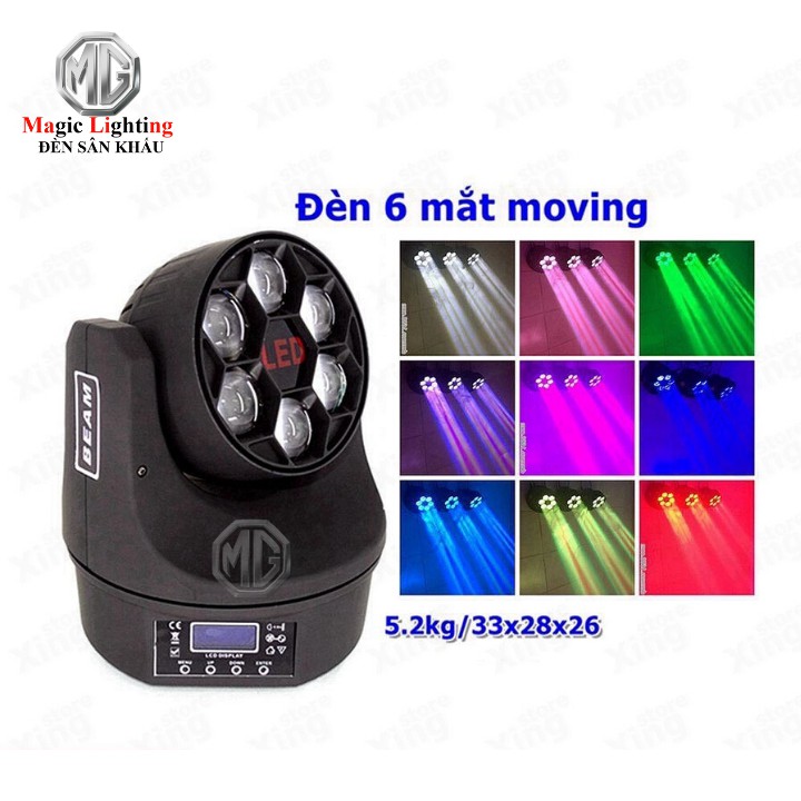 [ SALE OFF ] Đèn Moving 6 Mắt - Đèn Sân Khấu tphcm