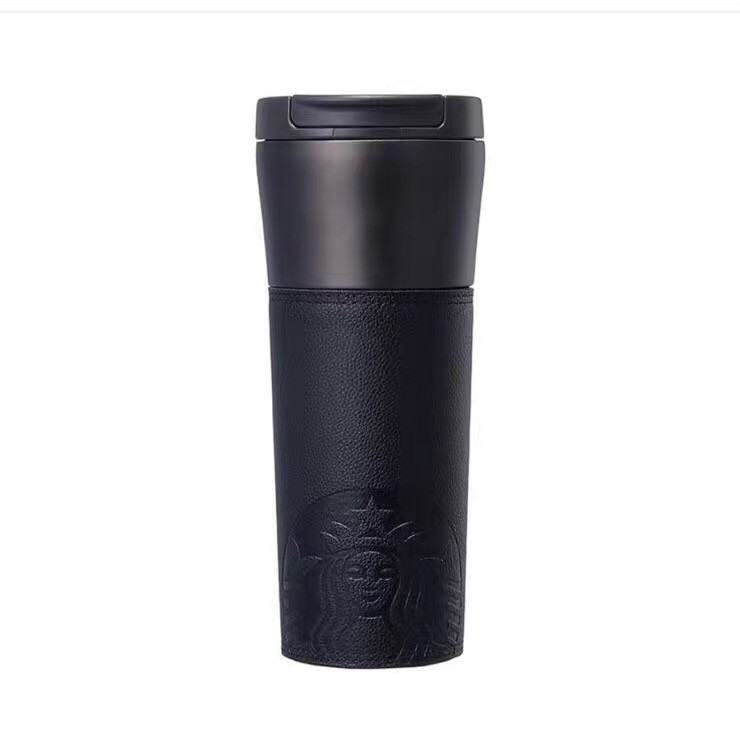 Bình Starbucks giữ nhiệt bọc da màu đen dung tích 500ml