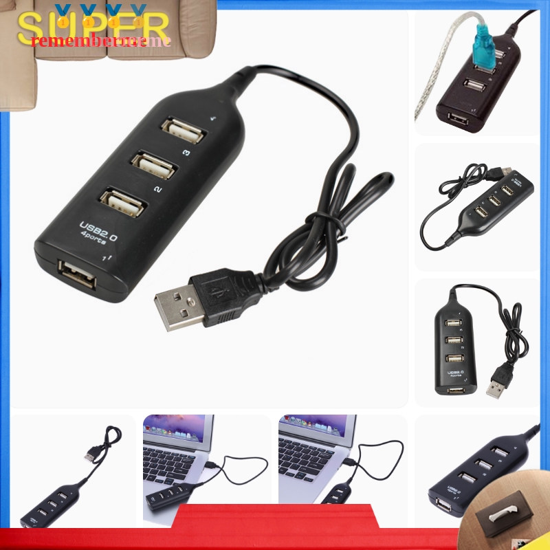[rememberme]4 Port USB 2.0 High Speed Mini Hub Soet Pattern for Laptop PC L&6