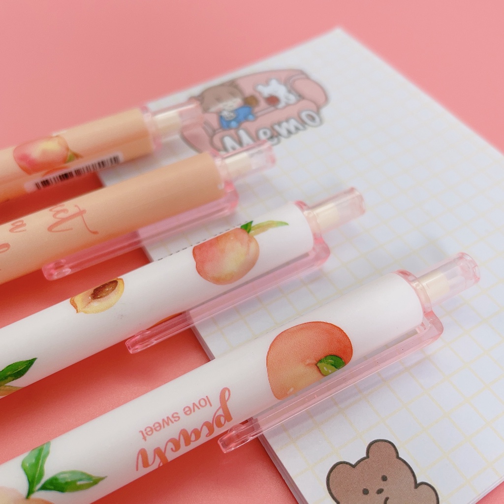 Bút bi dễ thương hình quả đào_Mẫu ngẫu nhiên_Guden Stationery