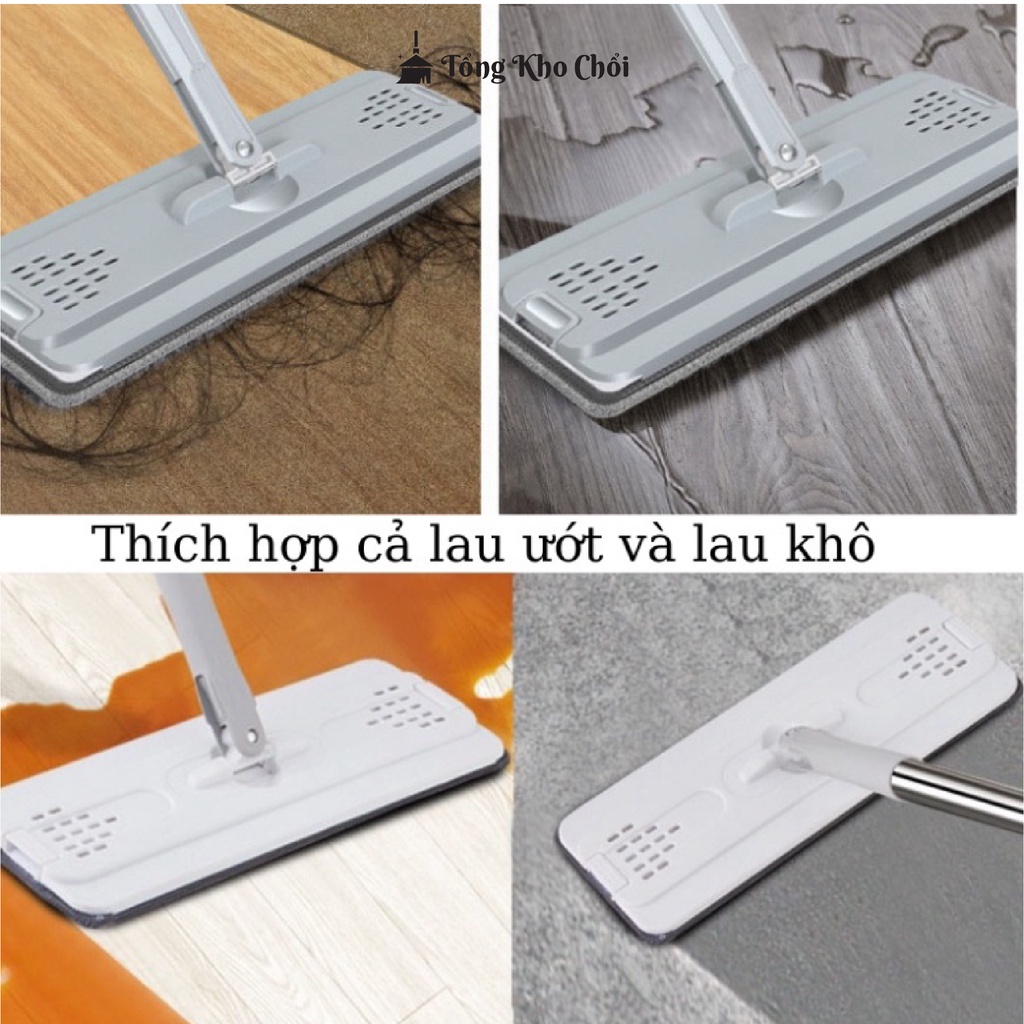 Bộ cây lau nhà tự vắt thông minh xoay 360 độ chính hãng Pulito, Cây lau nhà tự vắt tiện lợi kèm thùng tròn BLN-R4