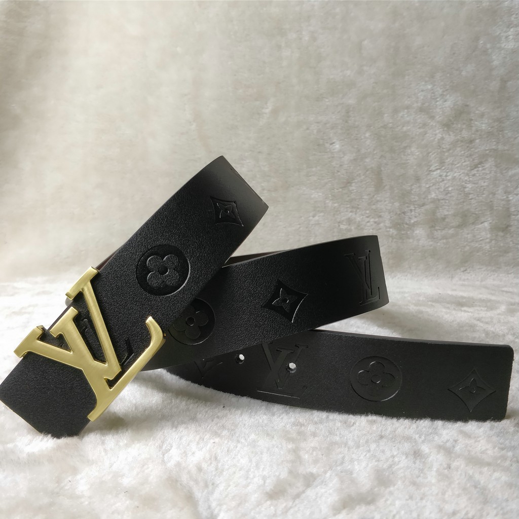 Thắt Lưng Da Phối Khóa Họa Tiết Màu Vàng 3.8Cm Có Hộp Đựng