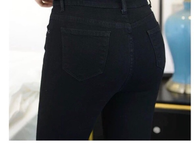 [Hàng VNXK] Quần bò Skiny đen trơn A_SOS VNXK [Ảnh thật] | BigBuy360 - bigbuy360.vn
