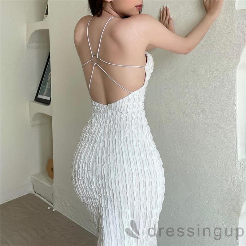 DRE-Women´s Modified Cheongsam Long Dress,Solid Color Floral Decoration Halter Neck Off Shoulder Cutout Dress