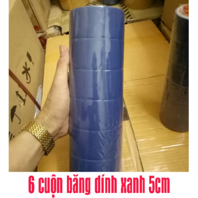 Băng dính xanh simili 6 cuộn/cây