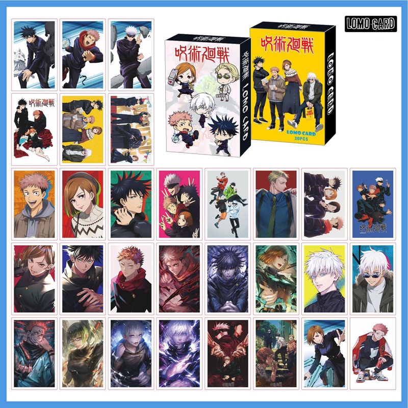 Hộp 30 Tấm Thẻ Ảnh Phim Hoạt Hình SPY×FAMILY Tokyo Revengers Demon Slayer Genshin Impact Jujutsu Kaisen on Titan