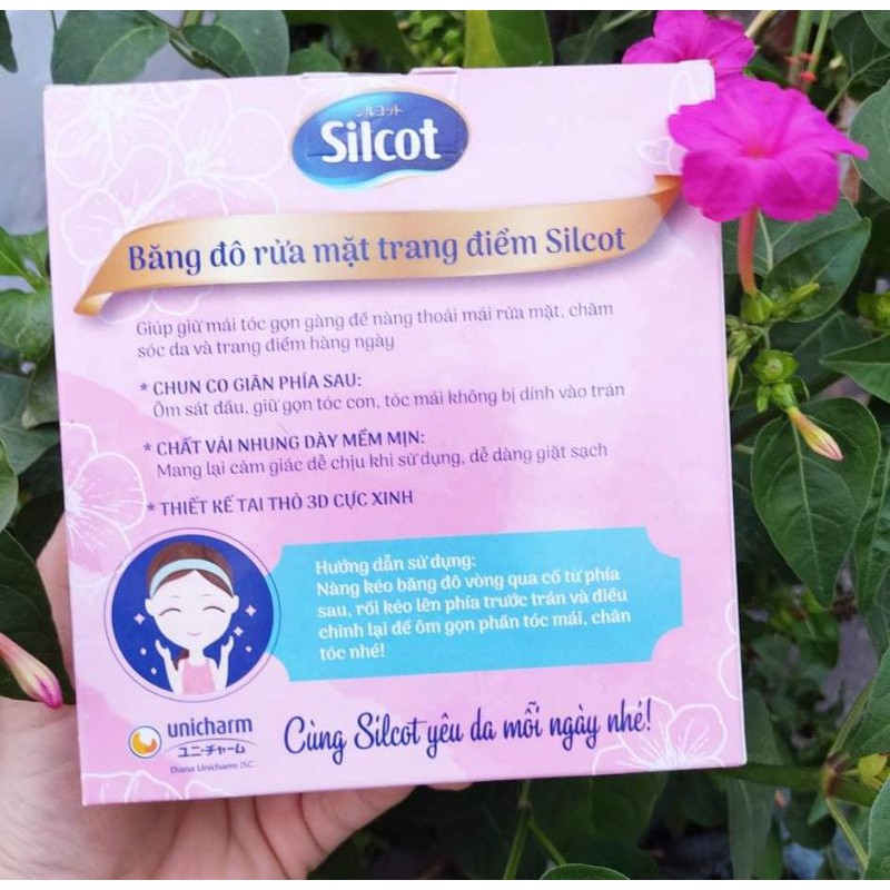 Băng đô rửa mặt , trang điểm tai thỏ Silcot