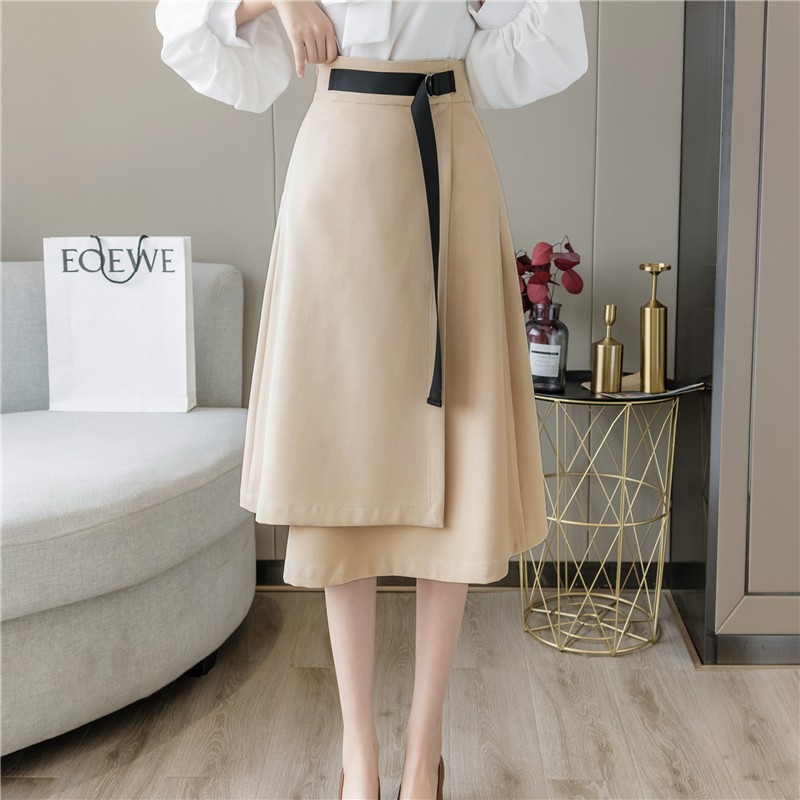 Chân Váy Chữ A Dáng Dài Màu Đen Thiết Kế Lệch Tà Size S-xl | BigBuy360 - bigbuy360.vn