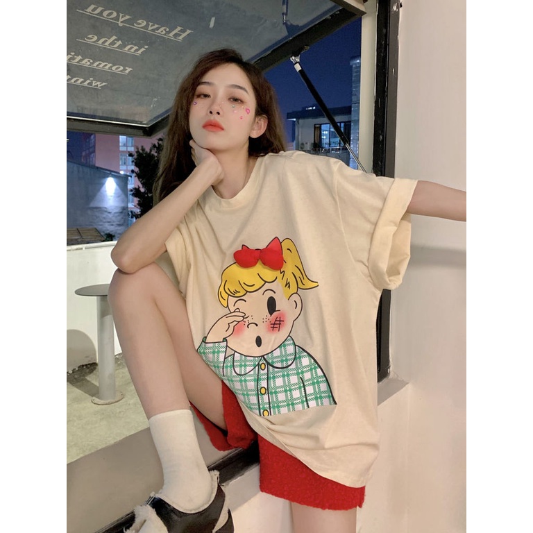 Áo Thun Tay Ngắn Dáng Rộng Phong Cách Hàn Quốc Thời Trang Mùa Hè Cho Nữ
