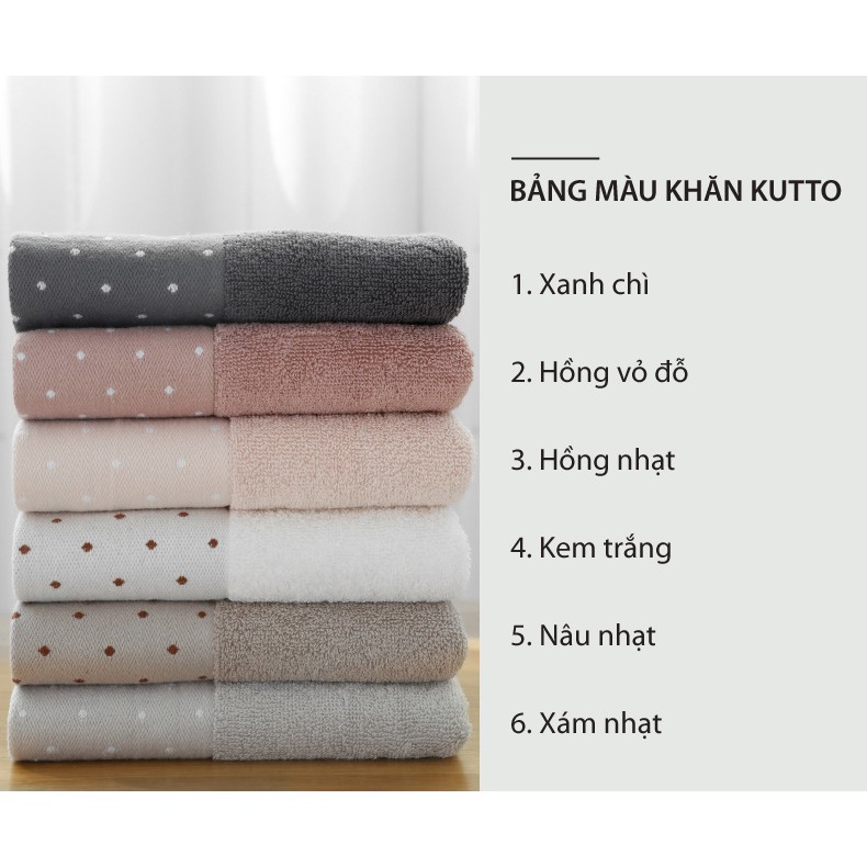 Khăn lau đầu tóc, khăn tắm vải bông tinh khiết Kutto Hàn Quốc size nhỏ tiện lợi
