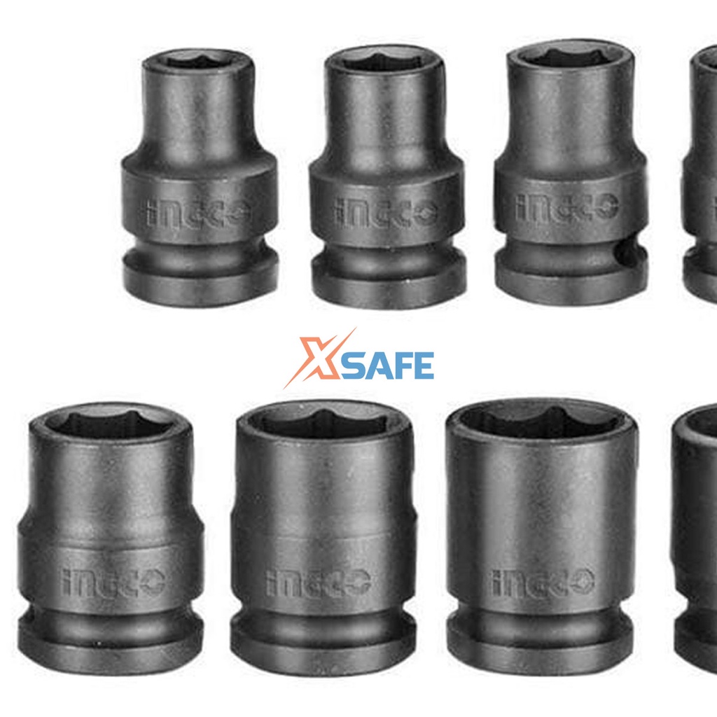 Bộ đầu tuýp 10 chi tiết INGCO HKISSD12101 1/2 inch - Bộ dụng cụ thép CrMo chịu nhiệt, bền bỉ, kích thước đa dạng